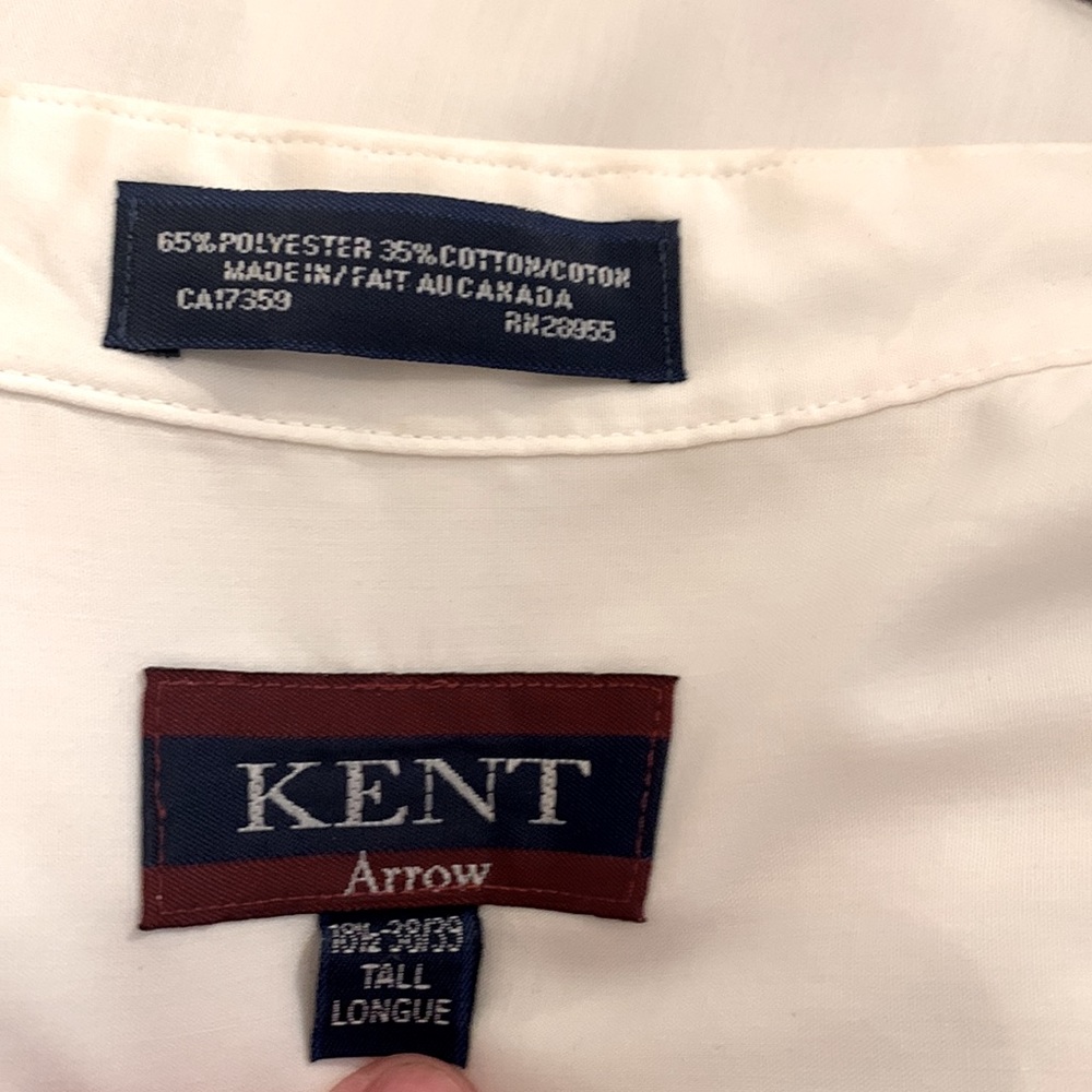 Mens dress shirt by Kent/Arrow size 18.5 38/39 Tall - Picture 3 of 3